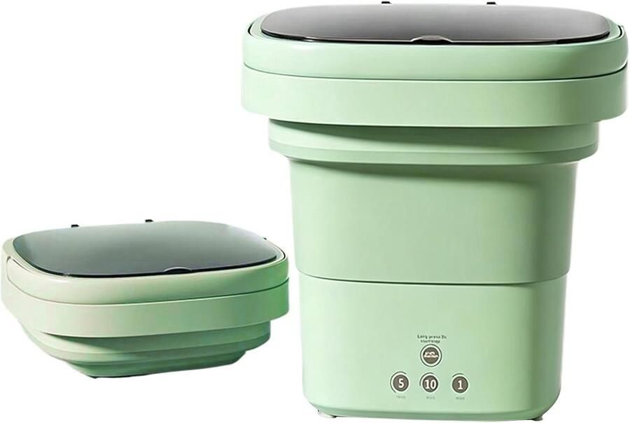 Draagbare Wasunit Opvouwbare machine Kleding Reinigen Stille Werking 6 Liter Inhoud Groen