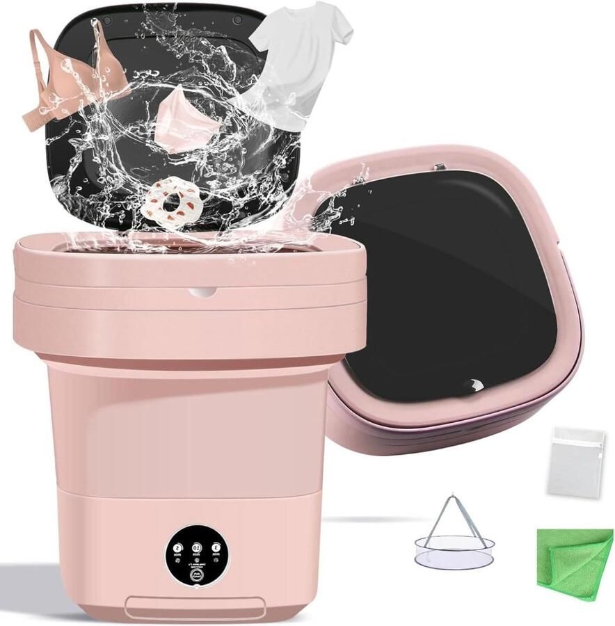Draagbare Wasunit Opvouwbare Wasmachine Hygiënisch Wassen Inclusief Wasaccessoires 11 Liter Capaciteit Wit