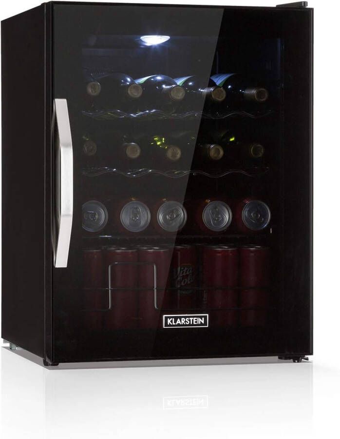 Drankkoeler 60 liter met glazen deur en LED-verlichting mini koelkast compact en energiezuinig