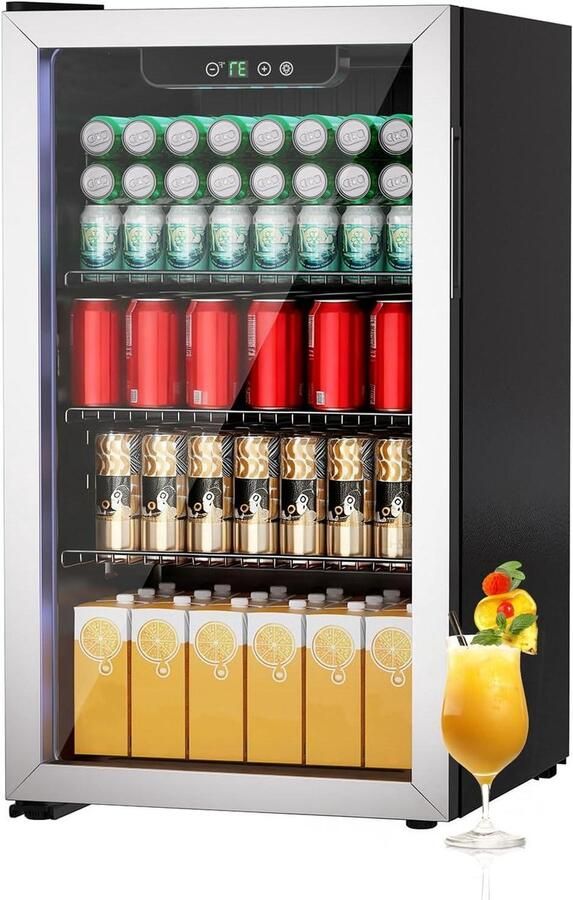Drankkoeler Mini Koelkast Dranken Koelen Stil en Energiezuinig 80 Liter Zilver - Foto 1