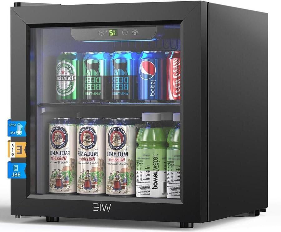 Drankkoelkast Mini koelkast Dranken koelen Geruisloos systeem 36 liter Zwart