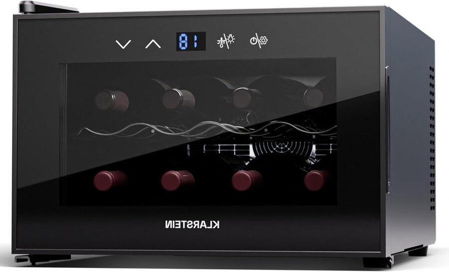 Drankkoelkast Wijnkast Bierschrank Wijnen Koelen Stille Compressor Koeling 8 Flessen 21L Zwart