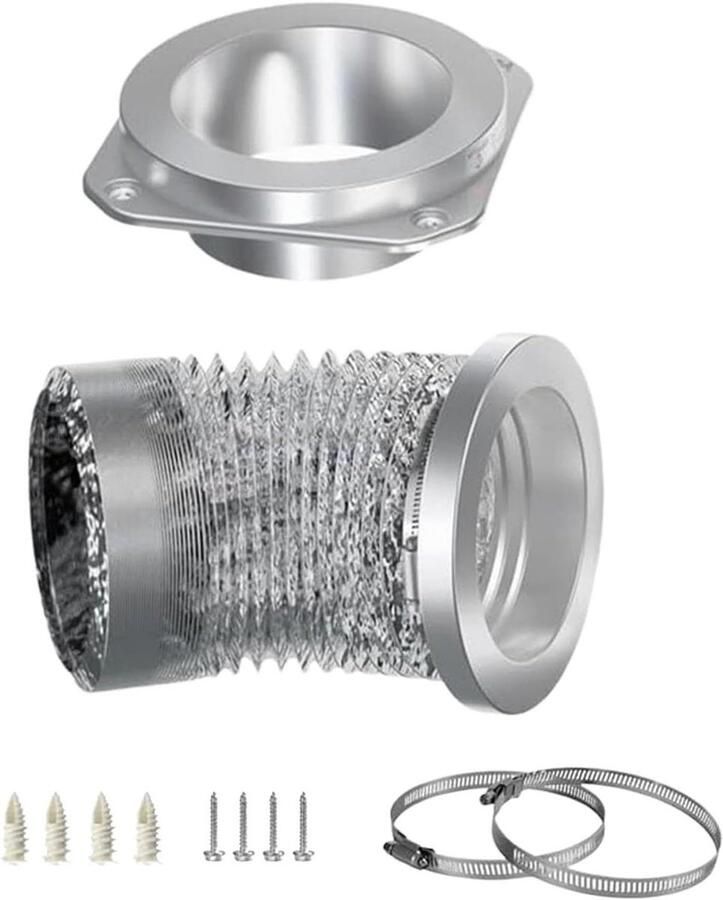Droger Afvoer Kit Ventilatie Connector Wassen Kleding Magnetische Uitlijning 4 Inch Diameter Aluminium