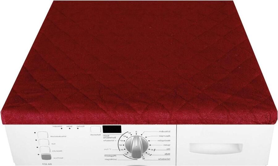 Droger en wasmachinehoes Apparaatbeschermer Apparaten beschermen Zacht badstof materiaal 60 x 60 cm Rood