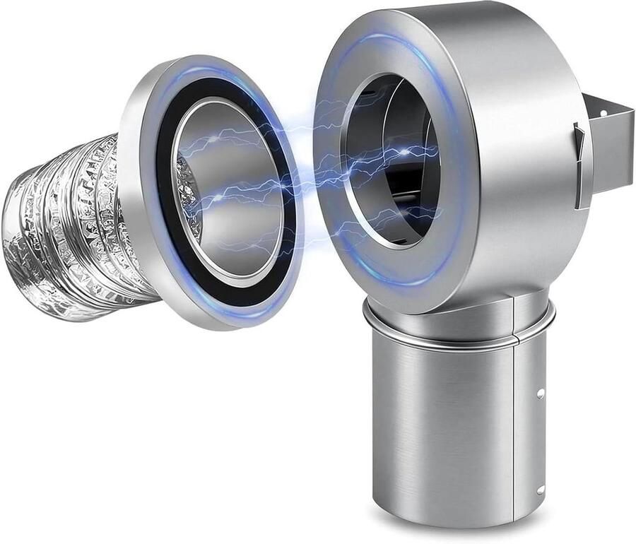 Droger Ontluchtingskoppeling Ventilatie Connector Efficiënte Droging Magnetische Zelfuitlijning 90 Graden Hoek Zilver