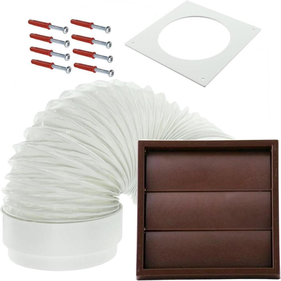 Droger Ontluchtingsset Droger Afvoerkit Condensatie Verminderen Externe Zwaartekrachtgrill 102mm Diameter Bruin