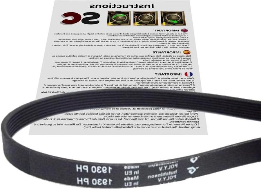 Droger Riem Wasdroger Onderdeel Wasdroger Reparatie Specifieke Lengte 1930 mm Zwart