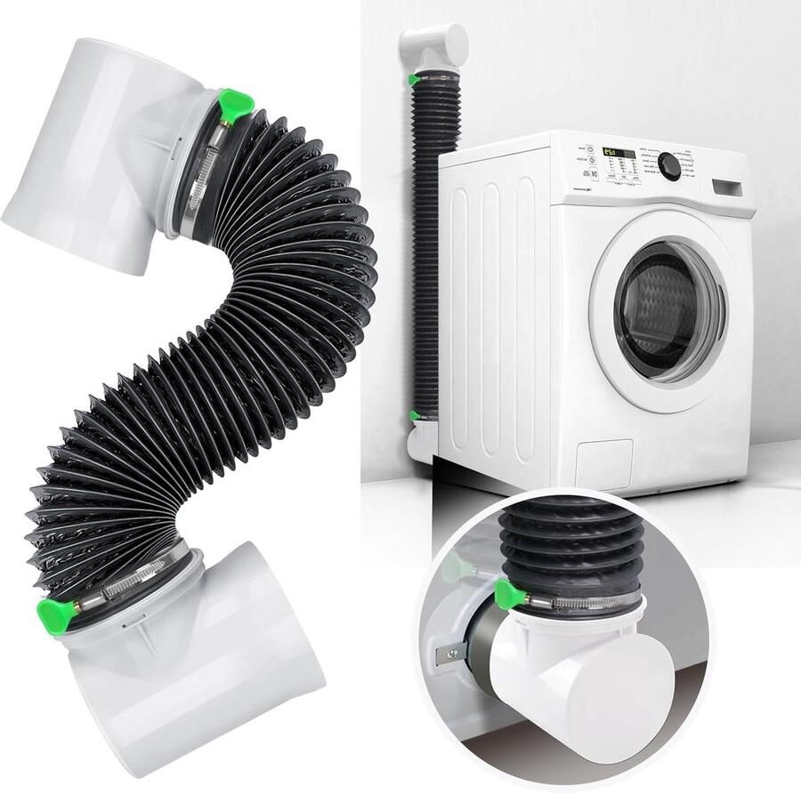 Droger Vent Slang Ventilatie Kit Ruimte Besparen 90 Graden Elleboog 32.77 x 19.05 cm Wit