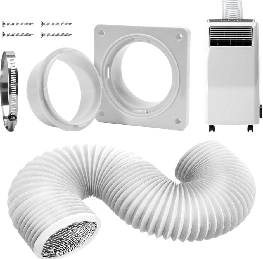 Droger Ventilatie Kit Afvoeronderdelen Huishoudelijk Luchtcirculatie Verbeteren Veilige Bevestiging Inbegrepen 18.5x18.5x16.5cm