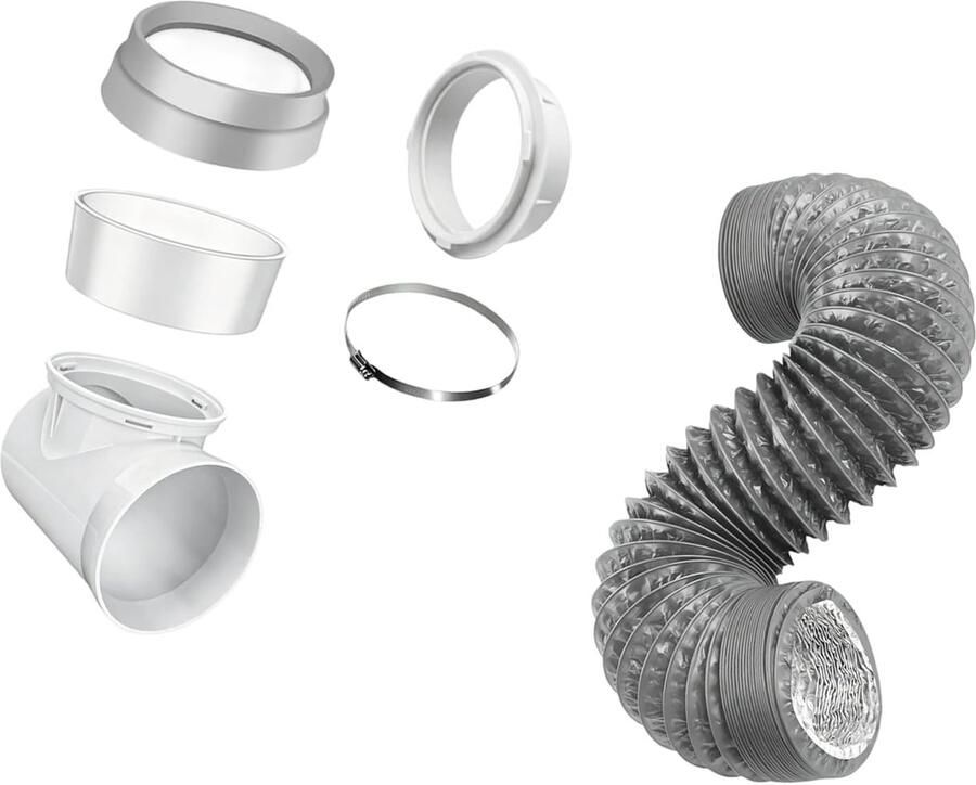Droger Ventilatieset Droger Uitlaat Efficiënte Luchtstroom Complete 3-delige Set 2.5 Meter Buis Universeel
