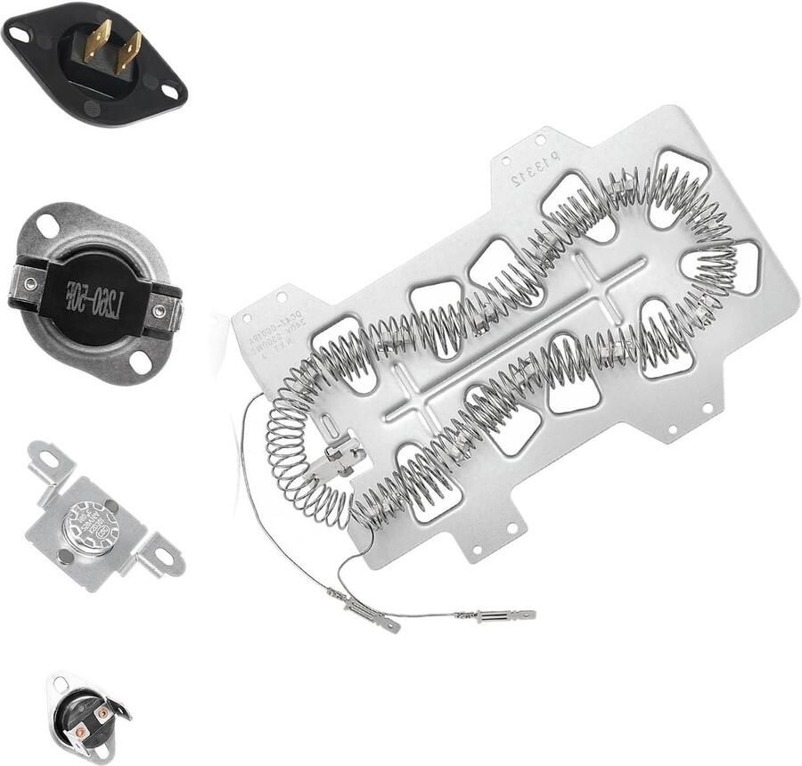 Droger Verwarmingselement Drogeronderdeel Reparatiekit Droger Repareren Compleet met Thermostaten 30.5 x 17.5 x 6.9 cm Zilver