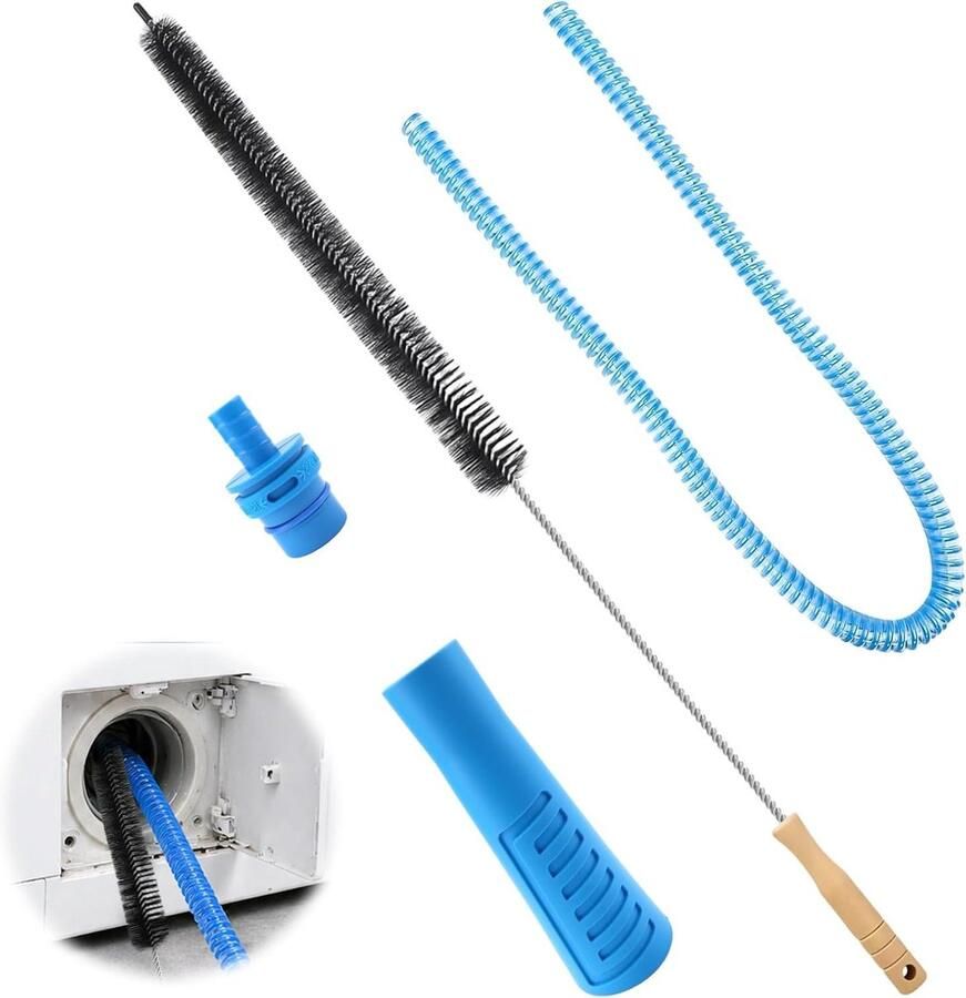 Drogerontluchtingsset Drogerborstel reiniger Droger reinigen Dubbele borstels 2 stuks Blauw