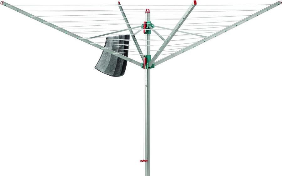 Droogmolen Buiten Waslijnmolen Wasrek Buiten Was Drogen Extra Stabiel 55mm 60 meter lijn Zilver