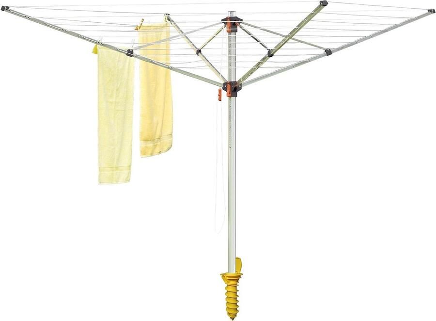 Droogmolen Comfort Plus Wasdroger buiten Wassen drogen Waslijn blijft gespannen 521 meter Zilver