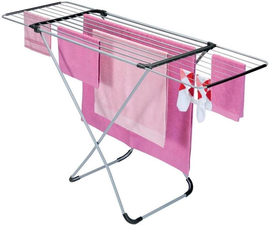 Droogrek Corfu Wasdroger staand Kleding drogen Uitschuifbaar droogoppervlak 17 meter Grijs