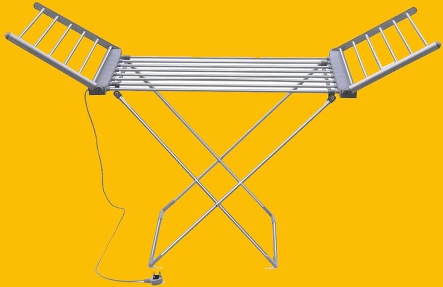 Droogrek Elektrisch Kledingdroger Snel Kleding Drogen Opvouwbaar Met 20 Stangen 54x91x147 cm Zilver