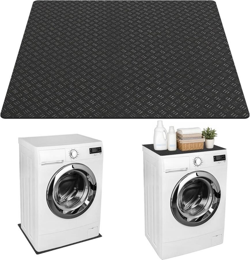 Dubbelzijdige antislipmat voor wasmachine en droger 60 x 60 cm waterdicht en lichtgewicht ideaal voor stabiliteit en bescherming van vloeren