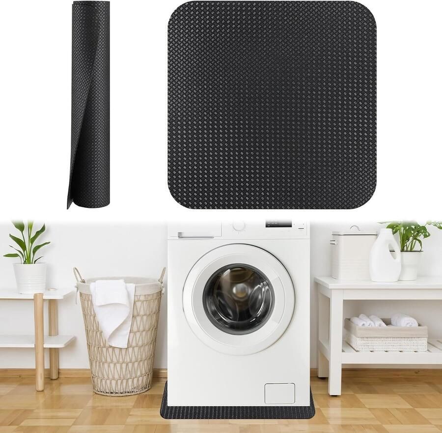 Dubbelzijdige silicone mat van 60 x 60 cm antislip en trillingsdempend voor wasmachine droger en koelkast ideaal voor vloerbescherming en afvoer