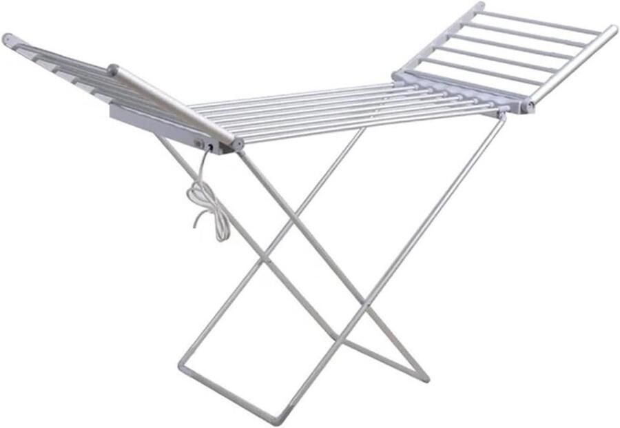 Elektrisch Droogrek Draagbaar Opvouwbaar Kleding Drogen Constante Temperatuur 15 kg Draaglast Aluminiumkleurig