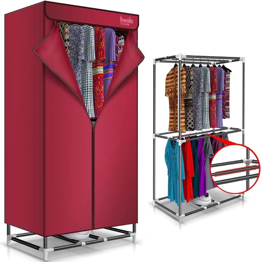 Elektrisch Droogrek Kledingdroger Kast Snel Kleding Drogen Met Hetelucht Ventilator 20 kg Capaciteit Paars