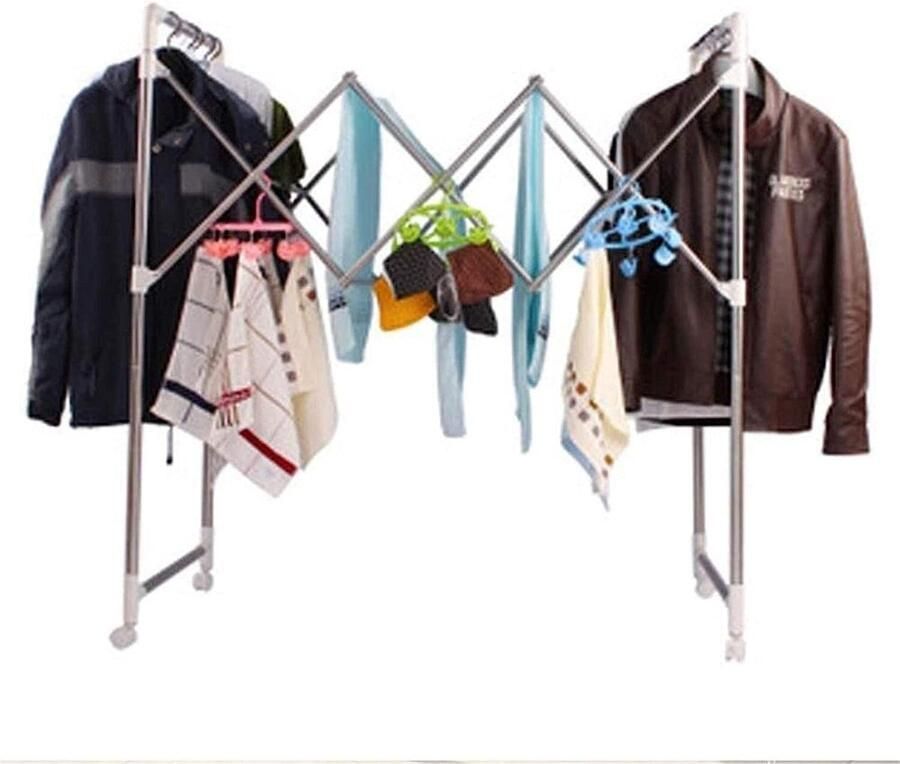 Elektrisch droogrek Kledingdroger opvouwbaar Kleding drogen Groot drooggebied B160xD70xH131cm Zilver
