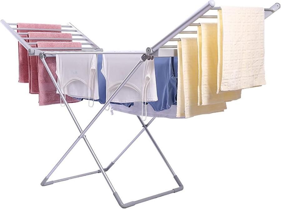 Elektrisch Droogrek Opvouwbare Kleerhanger Kleding Drogen Constante Temperatuur 15 kg Capaciteit Zilver - Foto 1