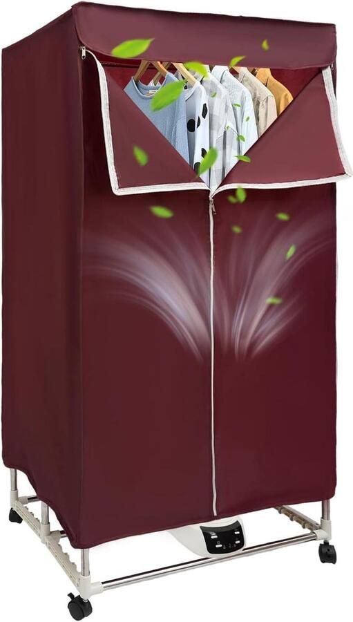 Mini Wasdroger Draagbare Droger Kleding Drogen Inklapbaar Ontwerp 70 x 50 x 150 cm Rood