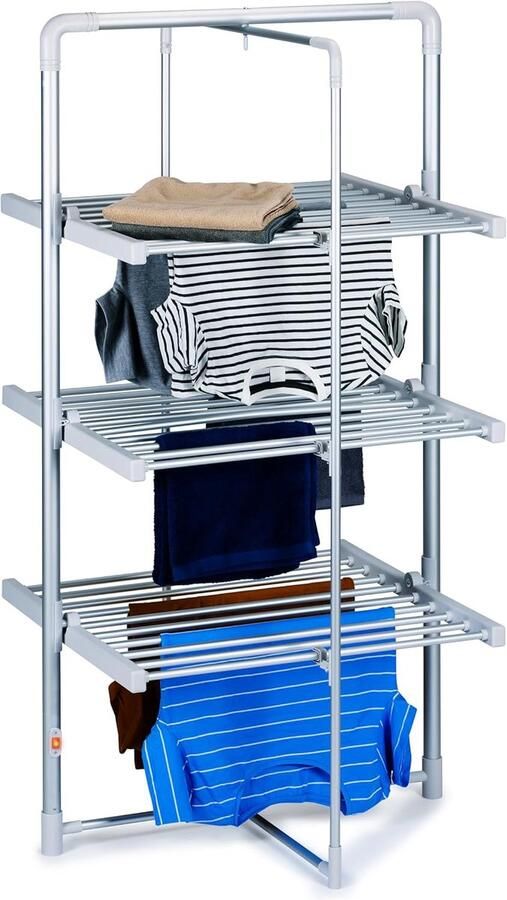Elektrisch Droogrek Wasdroger Toren Kleding Snel Drogen Verwarmde Stangen 21 Meter Droogruimte Grijs