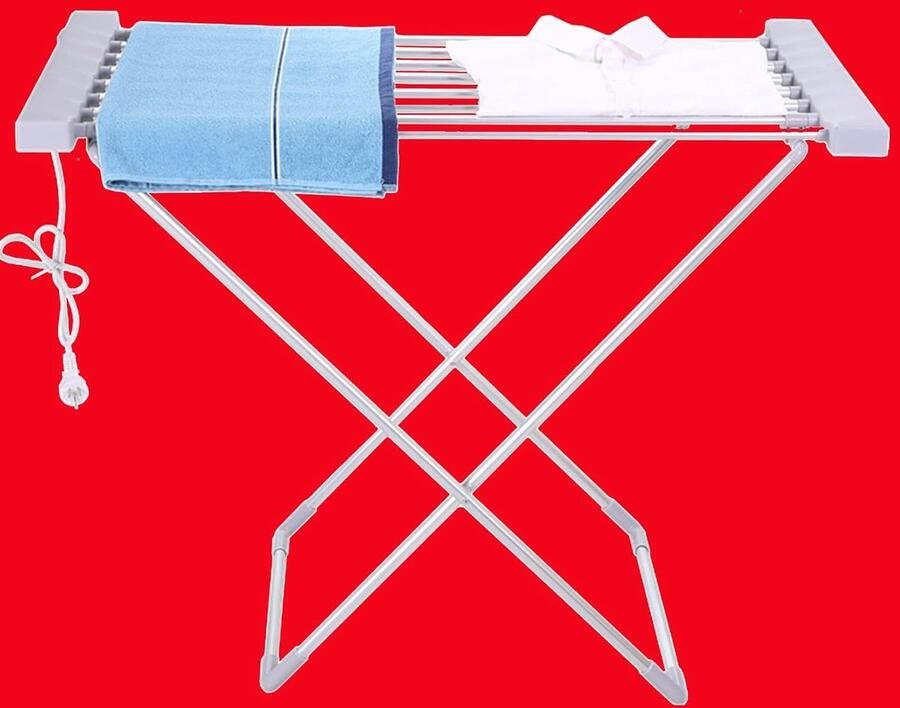 Elektrisch Droogrek Verwarmde Wasdroger Kleding Drogen Opvouwbaar Ontwerp 49x72x94 CM