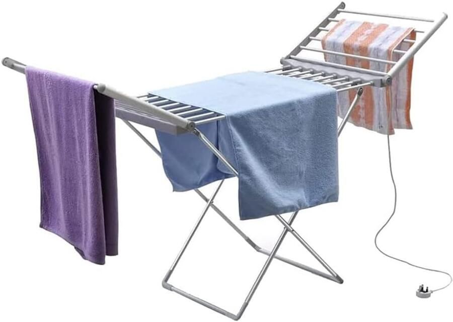Elektrisch droogrek Wasdroger opvouwbaar Snel kleding drogen Energiezuinig en stil 147 x 54 x 94 cm