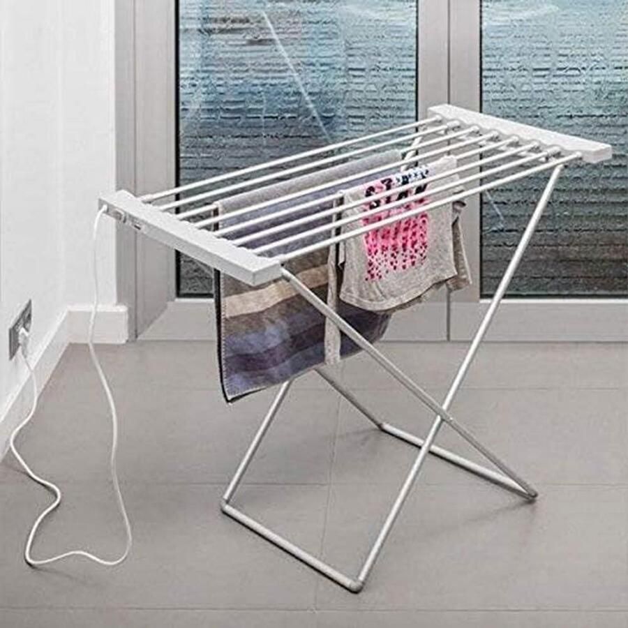 Elektrisch Droogrek Wasdroger Rek Kleding Snel Drogen Inklapbaar Ontwerp 94 x 74 x 50 cm Zilver