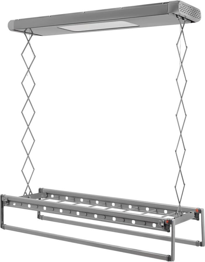 Elektrisch Droogrek Waskleding Droger Muur Plafond Afstandsbediening LED 35kg Capaciteit Grijs