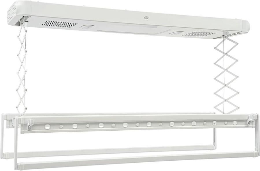 Elektrisch Wasrek Droogrek Afstandbediend Kleding Drogen Versnellen Met Desinfectie en LED 125 cm Uittrekbaar Wit