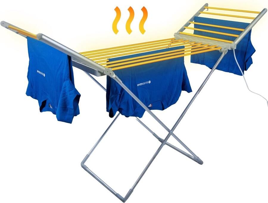 Elektrisch Wasrek Verwarmd Droogrek Snel Kleding Drogen Inclusief Afdekhoes 147x54x94 cm Grijs