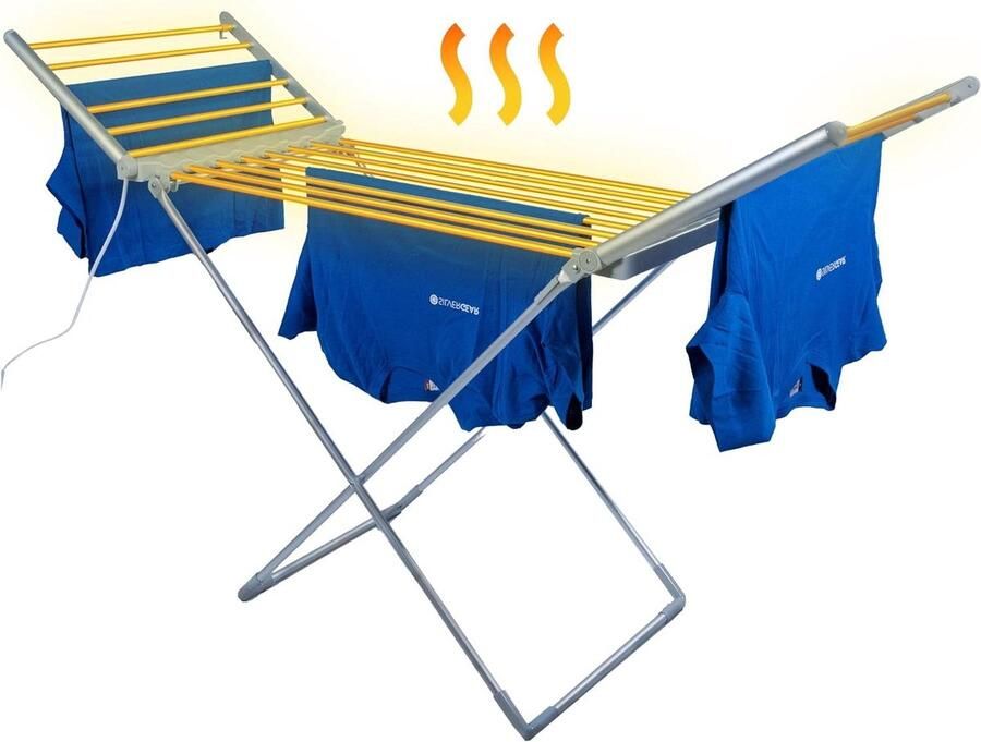 Elektrisch Wasrek Verwarmd Droogrek Snel Kleding Drogen Inclusief Afdekhoes 147x54x94 cm Grijs