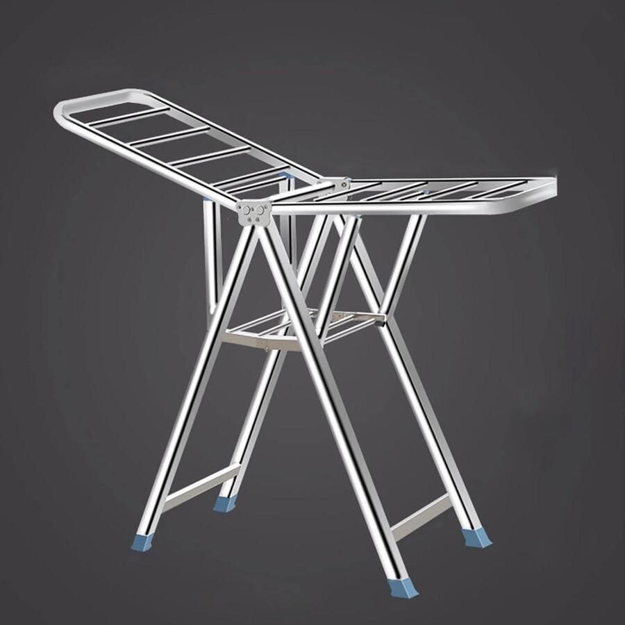Elektrisch Wasrek Verwarmd Droogrek Was Drogen Binnen Opvouwbaar Design 1.3 Meter Zilver