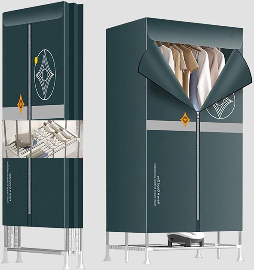 Elektrische Droogrek Wasdroger Binnen Snel Kleding Drogen Opvouwbaar Ontwerp Grote Capaciteit Wit