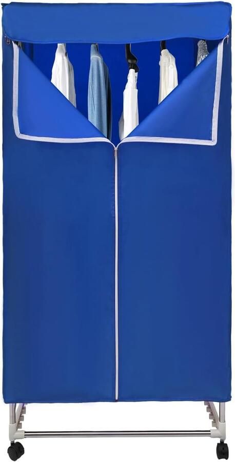 Elektrische Kledingdroger Draagbare Kast Snel Kleding Drogen Met Afstandsbediening 70x50x150 cm Blauw