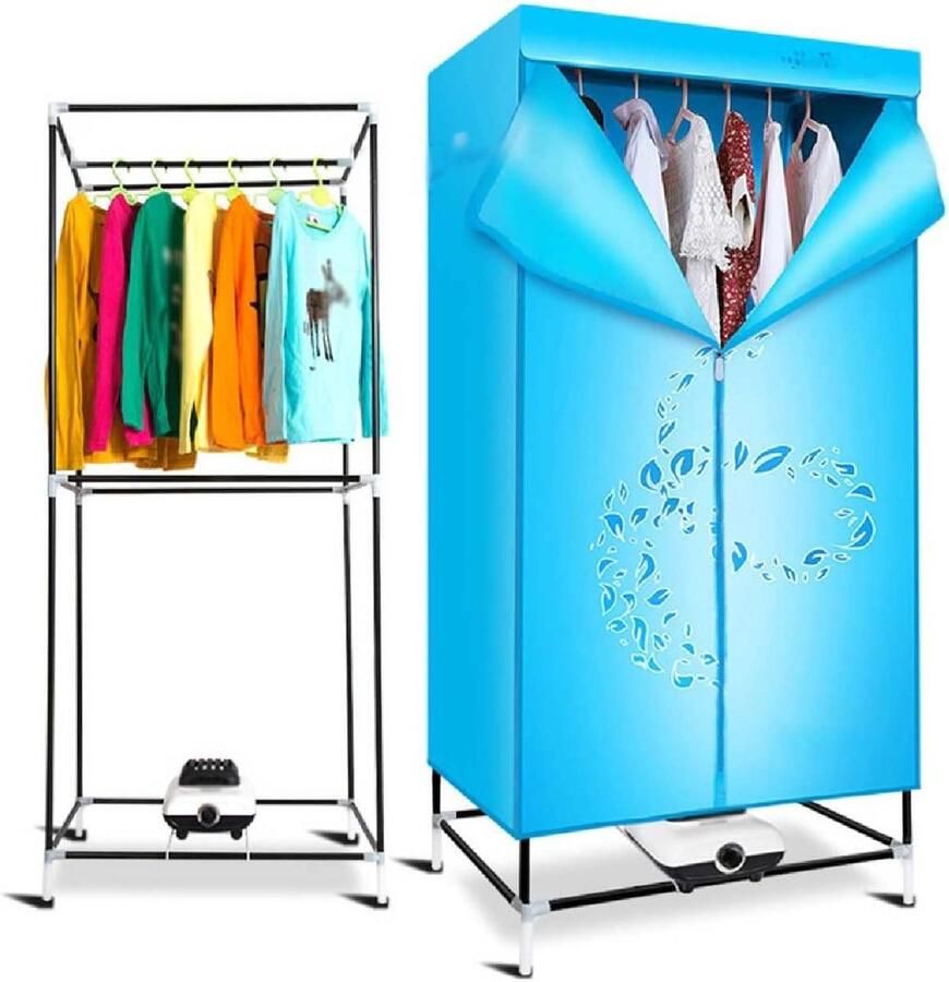Elektrische Kledingdroger Drogkast Droogkast Kleding Drogen Circulatie Verwarming 60x49x140 cm Blauw