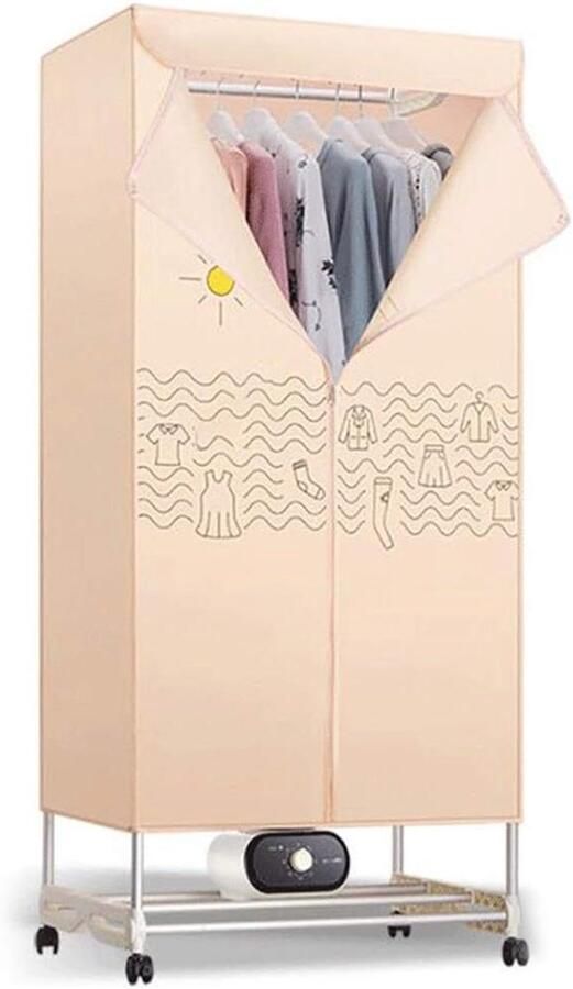 Elektrische Kledingdroger Droogkast Kleding Snel Kleding Drogen Dubbele Laag 130 cm Hoog Beige