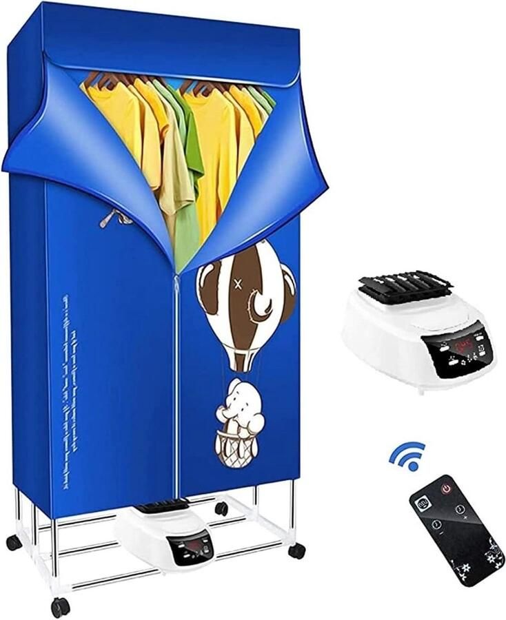 Elektrische Kledingdroger Droogkast Kleding Snel Kleding Drogen Roestvrijstalen Frame 30 kg Capaciteit Blauw