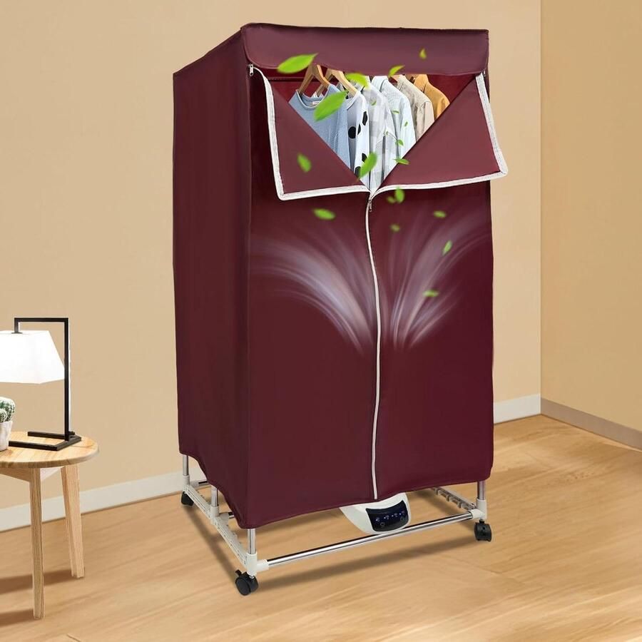 Elektrische Kledingdroger Warmtepomp Droger Snel Kleding Drogen Stille Werking 45dB 30 kg Capaciteit Rood