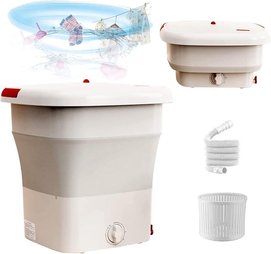 Elektrische Mini Wasmachine Opvouwbaar Compact Kleine Wasjes Imitatie Handwas 2 Kilo Capaciteit Blauw