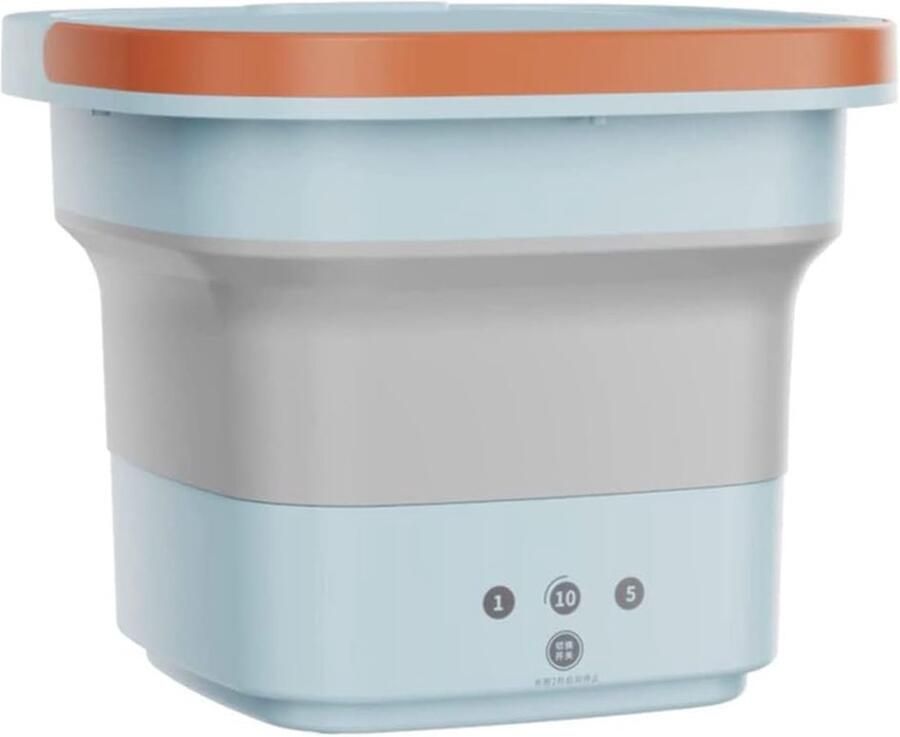 Elektrische Mini Wasmachine Opvouwbaar Compact Kleine Wasjes Met Afvoermand 4.5 Liter Blauw