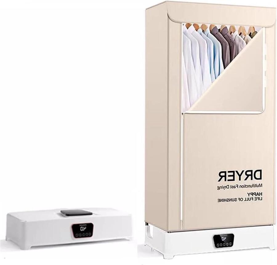 Elektrische Wasdroger Draagbaar Droogrek Kleding Drogen Sneldrogend 540L Capaciteit Wit