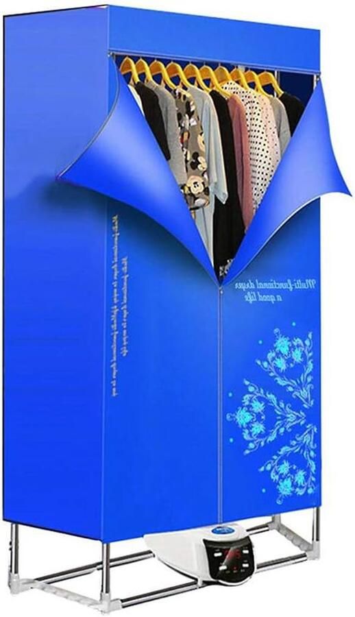 Elektrische Wasdroger Draagbaar Rek Snel Kleding Drogen Anionen Sterilisatie 15 kg Capaciteit Blauw
