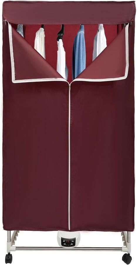 Elektrische Wasdroger Draagbare Droger Kleding Drogen Grote Capaciteit 70 x 50 x 150 cm Wijnrood