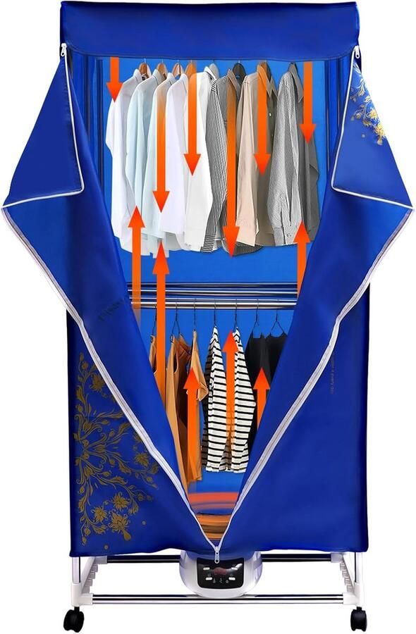 Elektrische Wasdroger Draagbare Droogkast Snel Kleding Drogen Inklapbaar Met Afstandsbediening 47.5 x 70.5 x 147 cm
