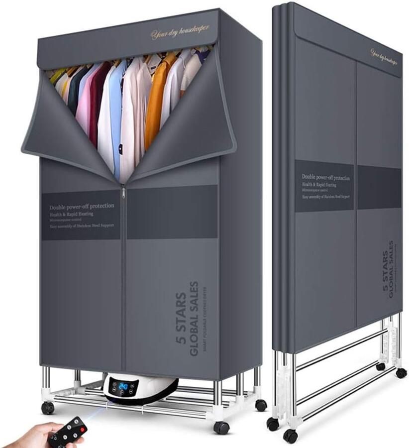Elektrische Wasdroger Draagbare Kast Snel Kleding Drogen Met Afstandsbediening 15 kg Capaciteit Wit - Foto 1