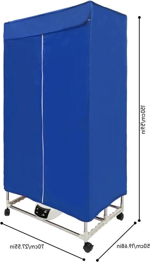 Elektrische Wasdroger Draagbare Mini-Droger Kleding Drogen Stil & Efficiënt 70 x 50 x 150 cm Blauw